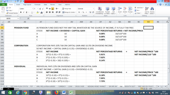 NPV, IRR, PBP,OCFINDEX - Microsoft Excel (Product Activation Failed) View Add-Ins Formulas Data Review - 2x Σ AutoSum : A 11