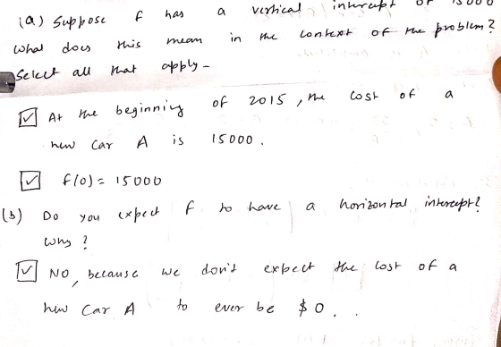 vertical interupt f a has 19) Suppose in context of the problem? muamm What does this that Select all apply 2015 , the Cost o
