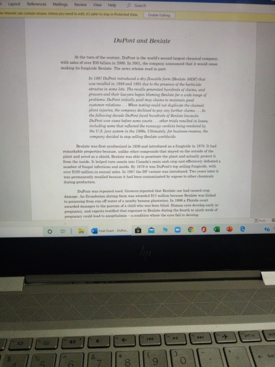 Layout References Mailings Review View Help Search he Internet can contain viruses. Unless you need to edit, its safer to st