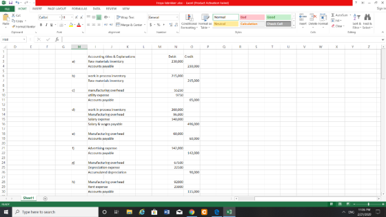 Froya Fabrikker xlsx - Excel (Product Activation Failed) ? FILE FORMULAS DATA REVIEW VIEW - ox Sign in ! AA X 2 AutoSum AY C