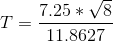 T 7.25 * V8 11.8627