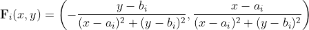 - a; Fi(n,y) = (-7- a.)2 + (v - b;)2(x - a;)2 + (y - 6:2 y-bi Fi(0,y) = (_