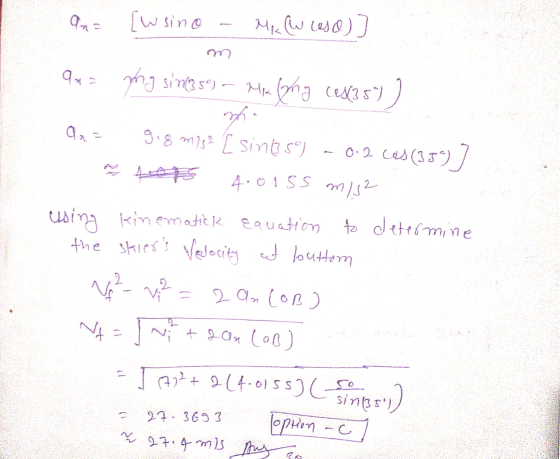 ana [ wsino MA (w uso) 9 Ang sin(35) - (ang mo Mk Ca$35) an gig mig? I sin5) 0.2 Cas(359 4.0155 m/s2 کر کہ using kinematick e