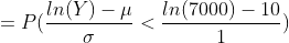 In(y) _ μ P( In(7000) _ 10