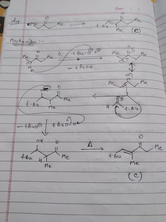Date: Me ме. t-Bu Me Mechanism :- t Bu-o Me in / + Ва он 1 Me . Me Me 1-Bч Me 4-ч - t-Buod +Bцо – це ой Me t-bu Ме. Еда и Me