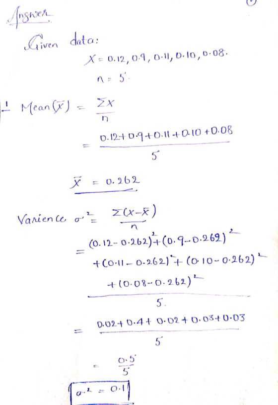 nYVeん Given dat o 0.12+ 0 9tO.010 +0.08 57 x0. 262 ー(O. 12-0.2622+(0.9.-D-9.69.) Co-11 0-262)+ (o 1o 0-262) (0.08-0-262) 5 o.