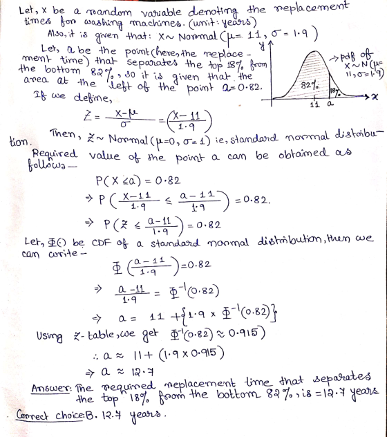 Also, it is > pdf of 2 11 a 1.9 a- 11 = Let, x be a random variable denoting the replacement times foro washing machines. (un