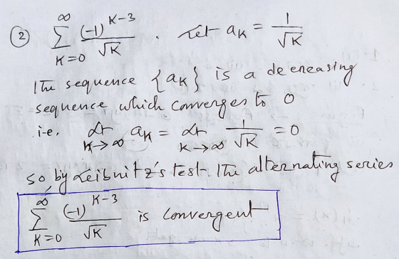 K-3 2 & K-3 Let ak ук ук K=0 de eneasing i-e. Ar an der JR =0 the sequence Lax) is a sequence which con Converges to o K-> 00
