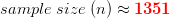 sample size (n) 1351