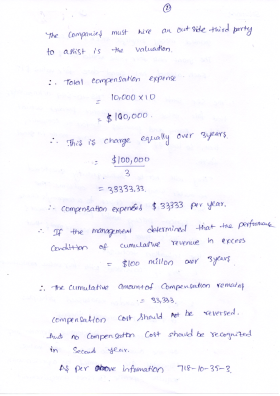 out side third party The to companies assist is must hire an the valuation. :. Tolal compensation expense 10,000 XID - $ 100,