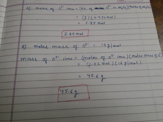 o in Al,0males o Al,o, A) males o 0 be ioms No (31C0.9 5om) 2.8S mol 2.8s mal 161mat molas mas J(malar mas 02 ins mar ৪ S me