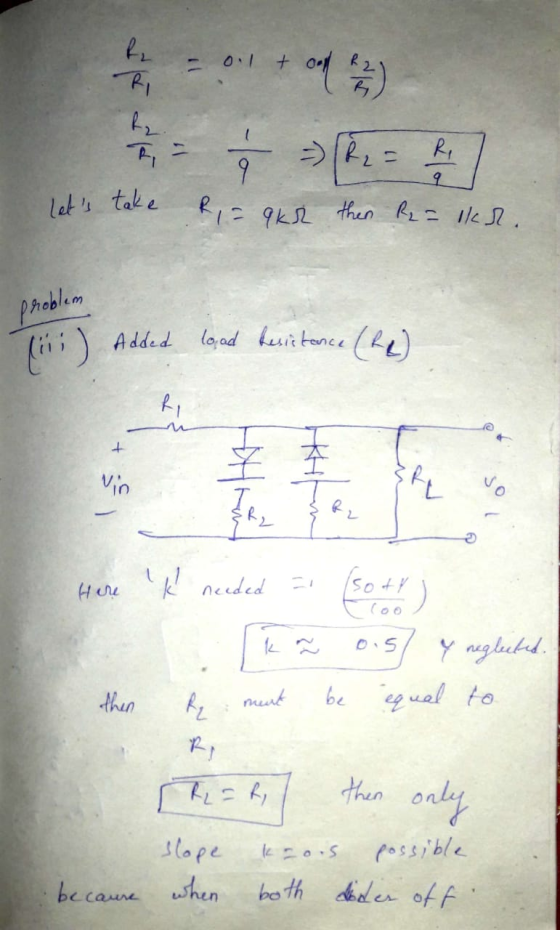 2 Lets take 0 + 043) = Ri=9ks then R2 = 1ks. problem Added load Resistance fro + Here I needed a (so+1) Rä ois) y neglected.