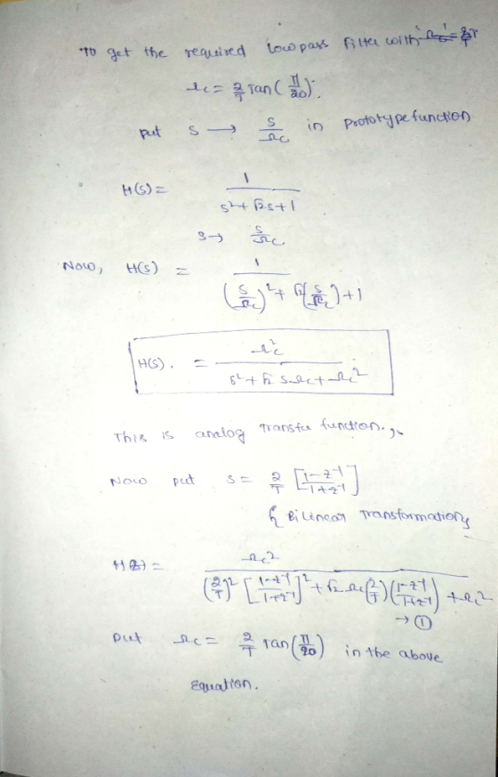 To get the required tou pan filtacol thens 可 put s→-S in Prototype function Noto, HS) Bİ Linco, Transformation out _ac: 우 T