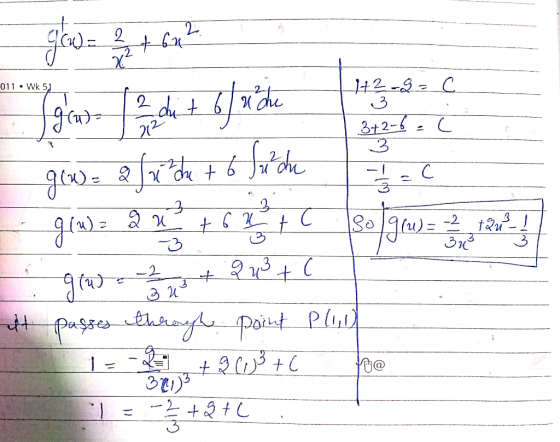 011 • Wk 51 U me Igw 12 dit 6 xche aw. ala che + 6 Juchu 1+2-93 C - 3+2-6 =( - 3 one 22 ani giw= 2 x + 6 + so gew= 2 tau ! gr
