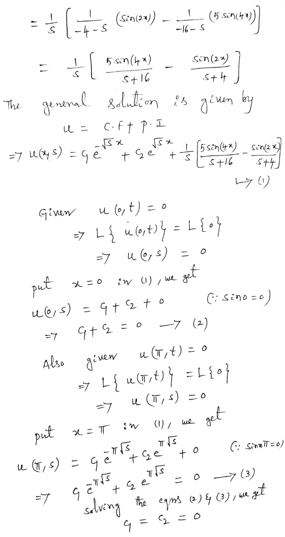 I (5 son(40) -4-5 -16-s +*+ (sin(2-)) son(52) Il The general solution is given by 5 sin(4x) - = sin (2) st4 St16 u C.Ft p. I