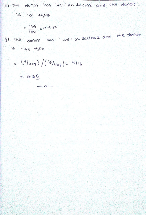 !) The clono8 has 4veRn actos and the donc γ is 、o type. 156 o.8u 184 3) The donor has%ve, Rheactors > and he don0γ 3) The