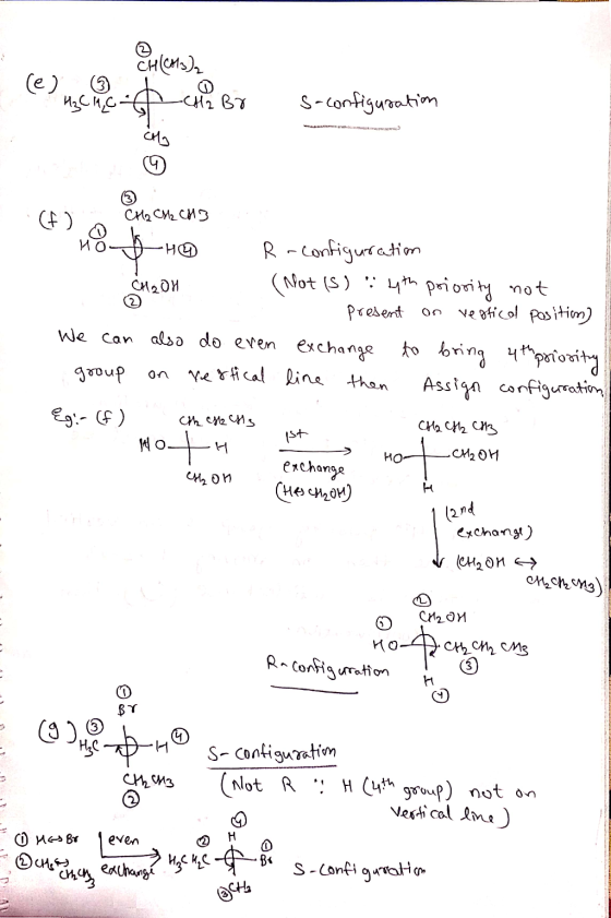 (e) CHICMa) t oon - CH2 BY H₂Clac- S-configuration M2 OH си, сиИз . Ho Ho R-configuration 1 (Not (s) 4th priority not O prese