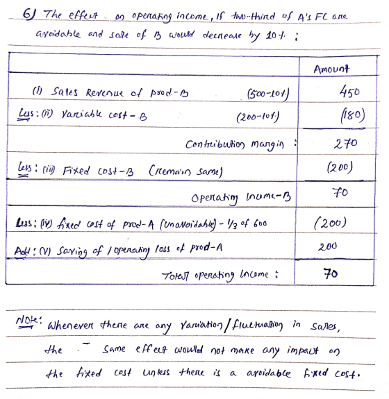 61 The effect on operating income, if two-third of As FC ano. ayudable and sale of P would decrease by 10% ; Amount pood-B (