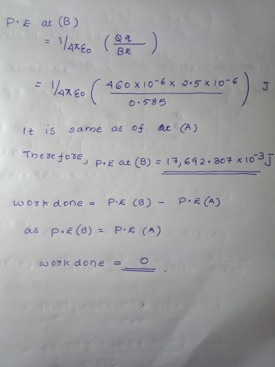 P.E at (B) larko Chele ) = /axeo 460 X10-6 X 205x10-6 J 0.585 17 15 same as of at (A) Therefore, por at (B) = 17,692.307 x