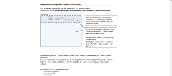 Using a structured approach to writing the program: This section will guide you in starting the program in a methodical way.