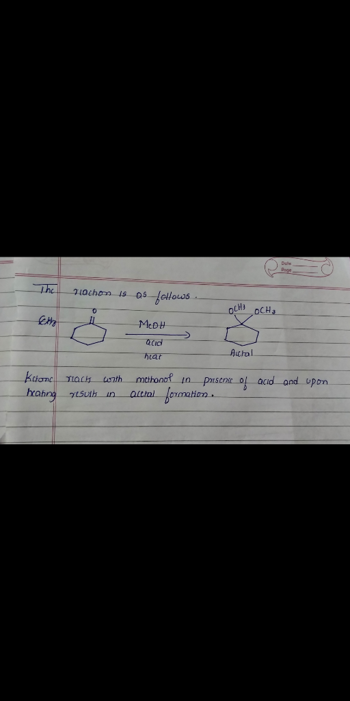 nochon is as follows OCH OCH McOH Quid >_ hiar Accral Kulon Yacy with haning yuth in methanol 10 pasenie o alttal lormation a