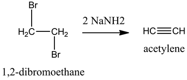 Br
2 NaNH2
НС— СH
Нас— сН2
acetylene
Br
1,2-dibromoethane