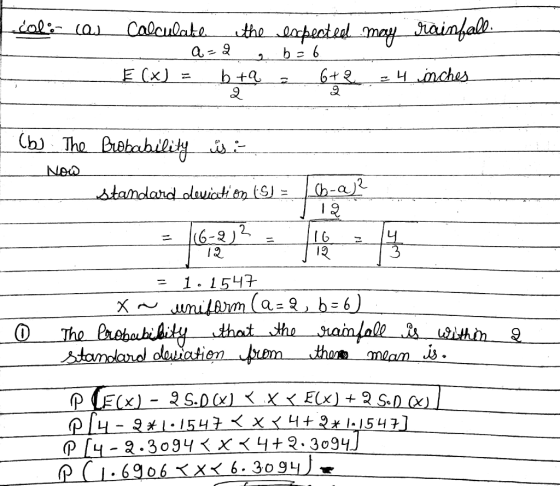 cols (a Calculate itheepetel may jiainfall E Cx) 6+ 4 mches b+a (b) The rebabilitg is New b-a2 stamdand olwic en 6-22 1.154 X