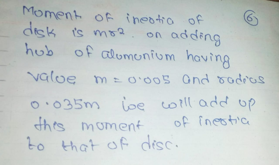 6 tsk, ts mfA, on adding hub of alomoniom hoving TS dhts moment of nes tc to that of desc