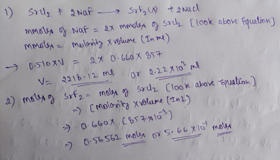 1) Srce & INOF – sofa) + 2Nad mmoles of Naf = 24 mmoles of such [look above Equation) mmoles- molosity & volume (In me) - 0.5