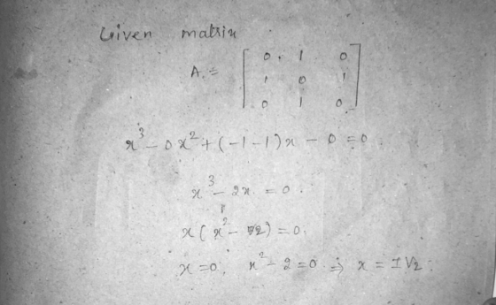 liven matrin AZ 9_0X?+(-1-1)3 - 0 =0 a ca - 2) = 0; 2 0. - = 0 . x = IV: