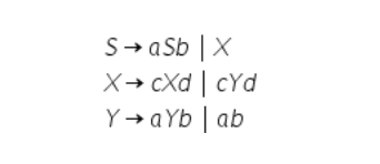 S→ Sbx X+ cxdcYd YaYb ab