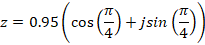 == 0.95(cos(©)+ jsin()