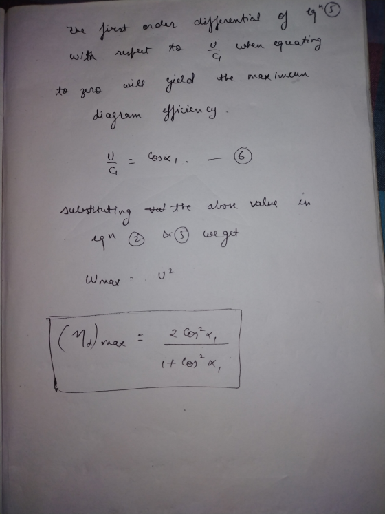to with the first order differential of eq respect when equating will gield maxinean diagram efficiency the to zero Coxi (6