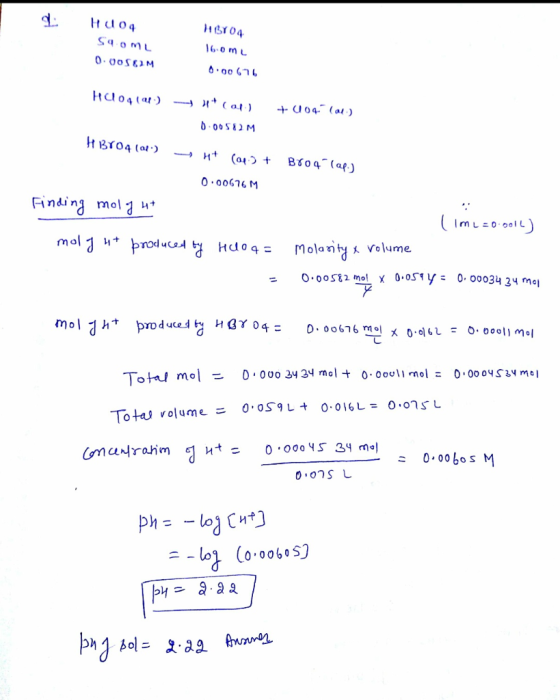 HU04 saomL H BY04 16.0mL 0.00676 0.00SEUM HU04 ) - +004(a) C 0.00512M H B804 (1) H+ () + B804 (ap) 0.00676M Finding molgut mo