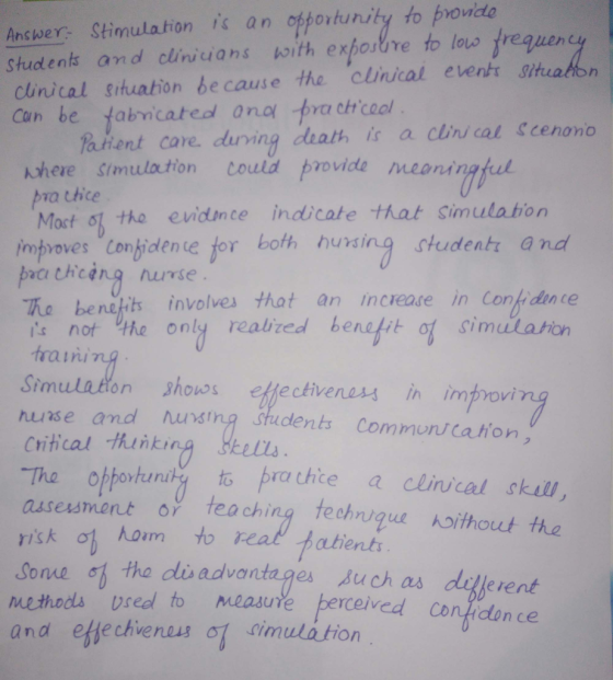 Answer Stimulationis an otportunity to provde studtents and clinicians oith expotre to lovo frequen cunical situation because