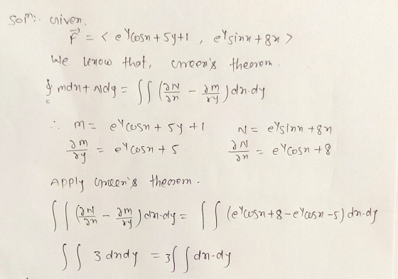 Som criven, F = key cosn + 5y41, el sinn +847 Lenow that, meens mont aidly = SS Green) andy lale theorem С m= ecosn + 54+1 e