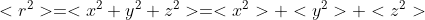 <r^2>=<x^2+y^2+z^2>=<x^2>+<y^2>+<z^2>