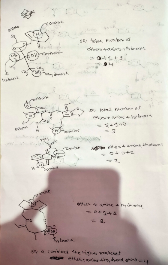 amine estens samine estero Dhydroxyl so total number of ethem taming + Hydnoxya = 0+1+31 Spun til YO Hverb 3 COH) Whydroxyl H