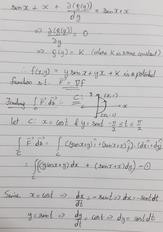 = Six XtX BUD X + OC + 2 (96)) dy 27 d (819) o ay => sly) - K (where K is some constant) f(x,y) functions sit. y sin x + y x