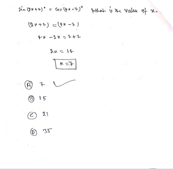 sin (an+2) = LX (X-4) fe that is the value of n. (2n+t) (44 -4 ) qu-I nattt gna 14 n=7 AU 7 15 LI (DO 35