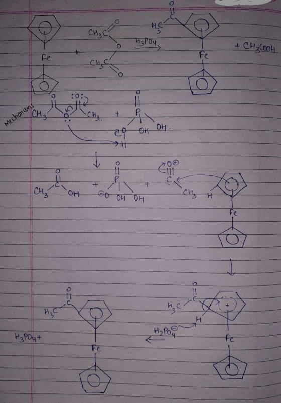 + CH₃COOH fe pato Mechanism OH OH CH₃ o OH OH - - 10 UT100 - Home нө H₂ Poyt -