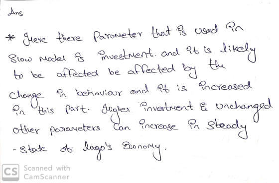 - Ans * Geere there parameter that is used an Slow Model os investment, and it is likely . to be affected be affected by the