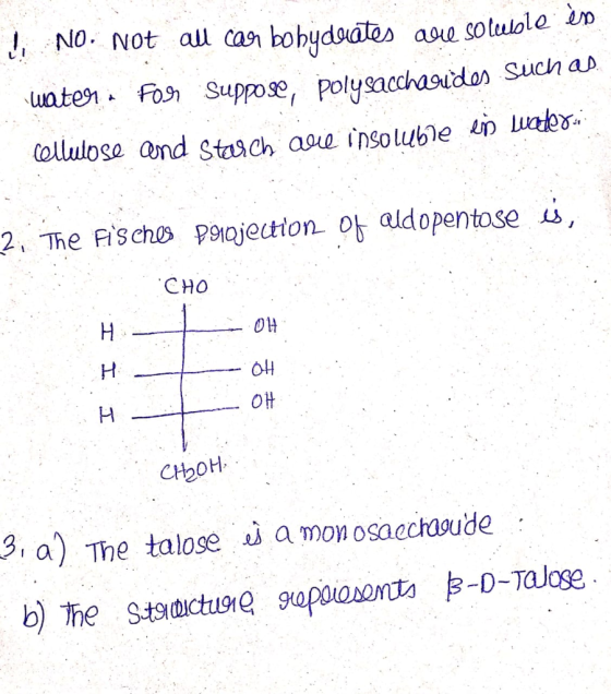 di NO. Not all can bo buduates are soleeble en water. For Suppose, polysaccharides such as cellulose and starch alle insolubl