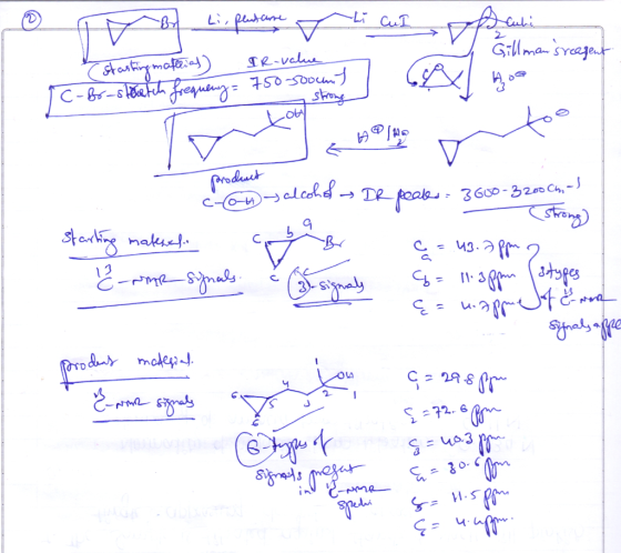 © From Lis plutare i at v ente Gillmans reagent * Starting materias) Ir-value TC-Br-stoetch frequeny= 750-scount strong prod