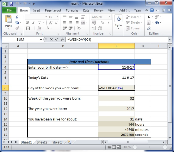result - Microsoft Excel File Home! Insert Page Layout Formulas Data Review View Add-ins Team ア 를ゴ| General ー EA Delete·· For