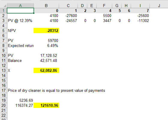 25600 4100 -27600 4100 -24557 0 0 3447 00 11302 5500 3 IPV @ 12.39% 5 NPV 28312 59700 6.49% 8 Expected returi 17,128.52 42,57
