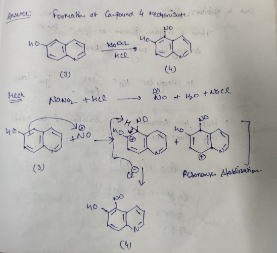 Answer: Formation of Compound 4 Mechenisur rolde че про Ио. HONCR и0 Hech Kawo, to o + 1,0 + къса О. POSA CON А В т. б (3) Re