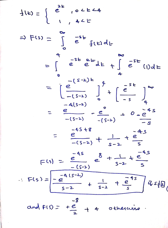 2上 - (71f 걀 07770 42L -) Fis) = -st ſ os 7pealf (1) de -(5-2)t 9 St با + -(S-2) -415-2) S 4 -45 Oce -(5-2) -(S-2) -45 +8 es