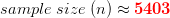 sample size (n) 5403