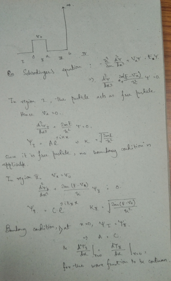 No TV II . I I - h e t Eur. & Schrodingers equation 2, the particle In region acts as free particle Hence Vu 20... 12 2mE 4.
